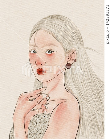 portrait of a beautiful girl portrait of a beautiful girl 142591371
