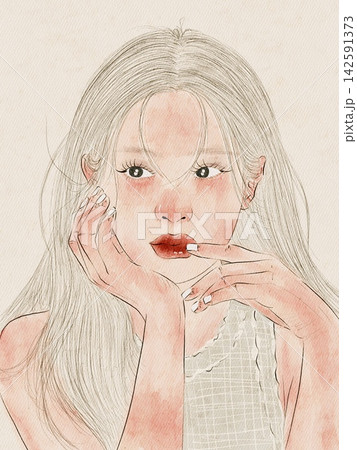 portrait of a beautiful girl portrait of a beautiful girl 142591373