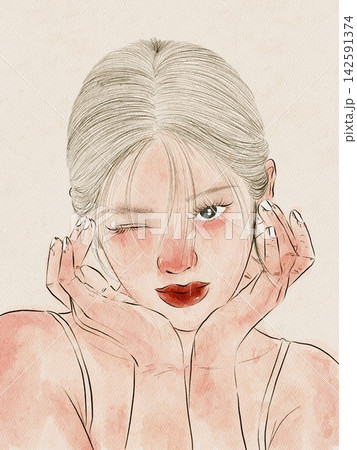 portrait of a beautiful girl 142591374