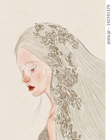 portrait of a beautiful girl portrait of a beautiful girl 142591379