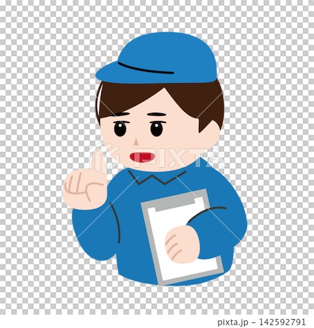 插圖描繪了一位身穿藍色工作服的檢查員手持寫字板,正在提供建議。 插圖描繪了一位身穿藍色工作服的檢查員手持寫字板,正在提供建議。 142592791