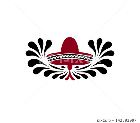 Mexican Independence Day Sombrero Folk Art Illustration Mexican Independence Day Sombrero Folk Art Illustration 142592997
