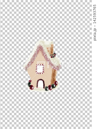 Watercolor-style Christmas gingerbread house 142593765