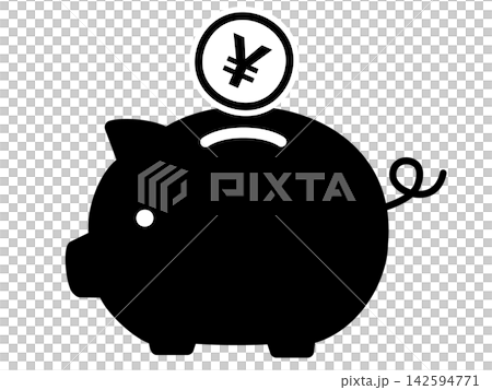 Pig money box silhouette icon 142594771
