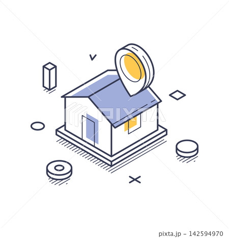 Home Address Location For Delivery And Real Estate Isometric Vector Illustration Home Address Location For Delivery And Real Estate Isometric Vector Illustration 142594970