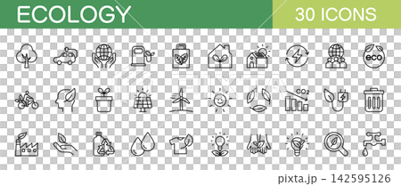 Ecology line icon set Ecology line icon set 142595126