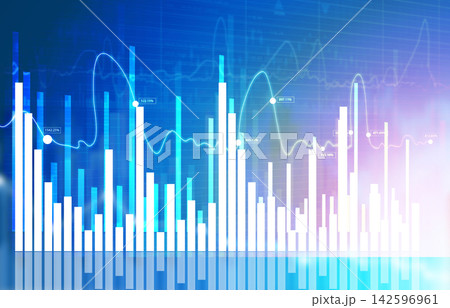 Financial stock market graph 142596961