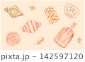 いろいろなペストリーのイラスト 142597120
