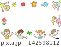 子供達のイラストフレーム 142598112