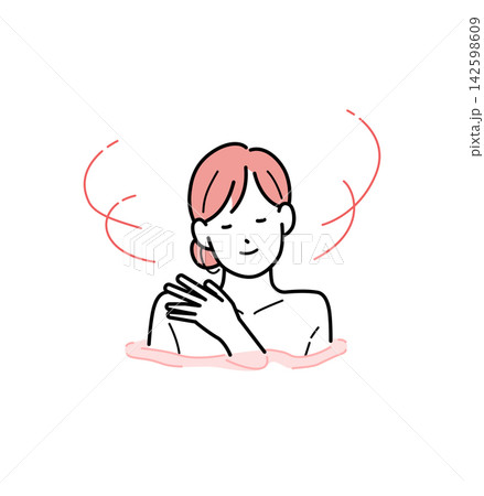 イラスト素材:お風呂に浸かってリラックスする女性 セルフケア・リラクゼーション イラスト素材:お風呂に浸かってリラックスする女性 セルフケア・リラクゼーション 142598609
