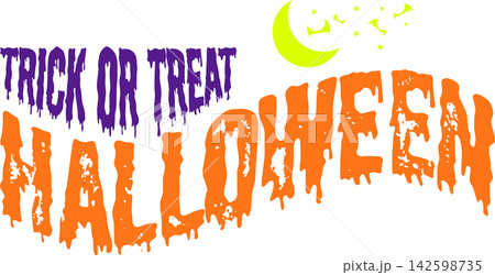 Halloween - ハロウィンHalloweenの文字の、よく目立つロゴマーク Halloween - ハロウィンHalloweenの文字の、よく目立つロゴマーク 142598735