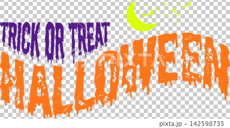 Halloween - ハロウィンHalloweenの文字の、よく目立つロゴマーク Halloween - ハロウィンHalloweenの文字の、よく目立つロゴマーク 142598735