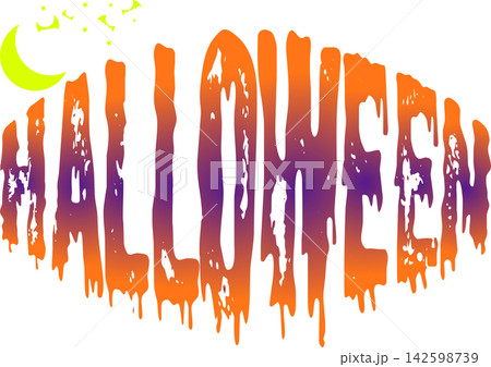 Halloween - ハロウィンHalloweenの文字の、よく目立つロゴマーク 142598739