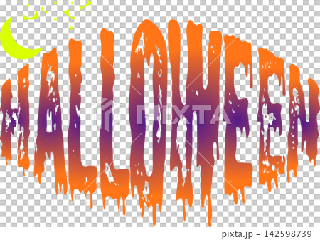 Halloween - ハロウィンHalloweenの文字の、よく目立つロゴマーク 142598739