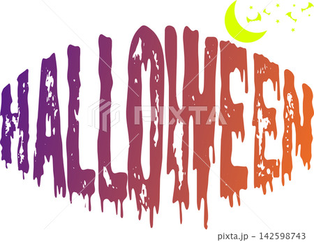 Halloween - ハロウィンHalloweenの文字の、よく目立つロゴマーク Halloween - ハロウィンHalloweenの文字の、よく目立つロゴマーク 142598743