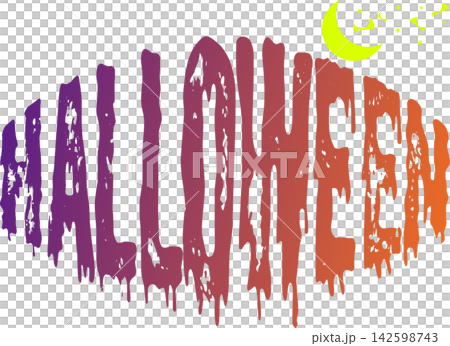 Halloween - ハロウィンHalloweenの文字の、よく目立つロゴマーク Halloween - ハロウィンHalloweenの文字の、よく目立つロゴマーク 142598743