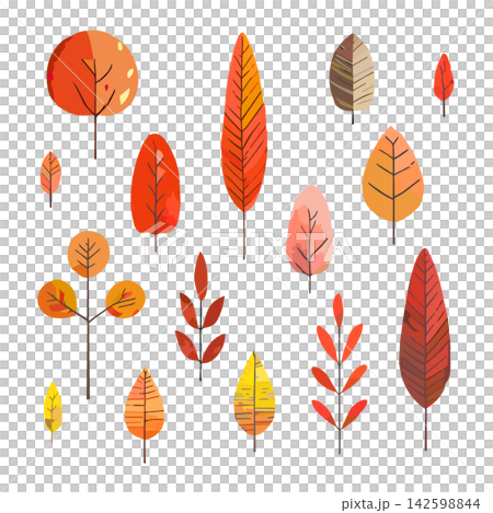 Collection of grass and trees: Hand-drawn style vector illustrations of grass and trees, Nordic style. Collection of grass and trees: Hand-drawn style vector illustrations of grass and trees, Nordic style. 142598844