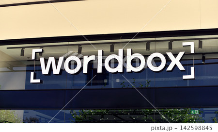 Warsaw, Poland. 15 August 2026. Urban landscape. Neon sign with the inscription: Worldbox 142598845