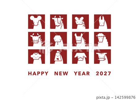 十二支アイコン HAPPY NEW YEAR 2027 142599876