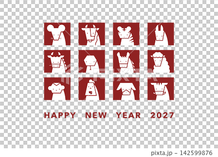 十二支アイコン HAPPY NEW YEAR 2027 142599876