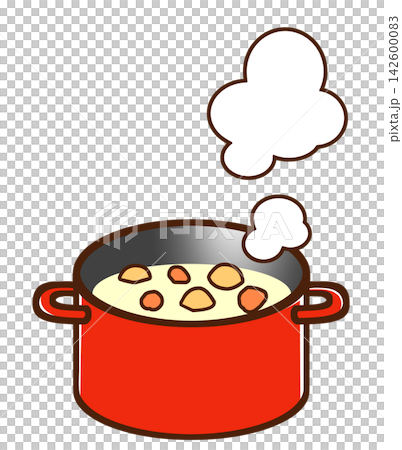 Cream stew (red) made in a saucepan with two handles Cream stew (red) made in a saucepan with two handles 142600083