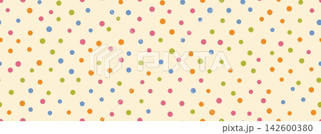 Multicolor confetti dot seamless pattern. Hand drawn brush dots background. Scattered polkadot texture for wrapping paper and party design. Multicolor confetti dot seamless pattern. Hand drawn brush dots background. Scattered polkadot texture for wrapping paper and party design. 142600380