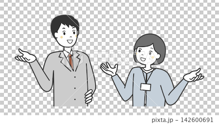 会話している男女のビジネスマン 142600691