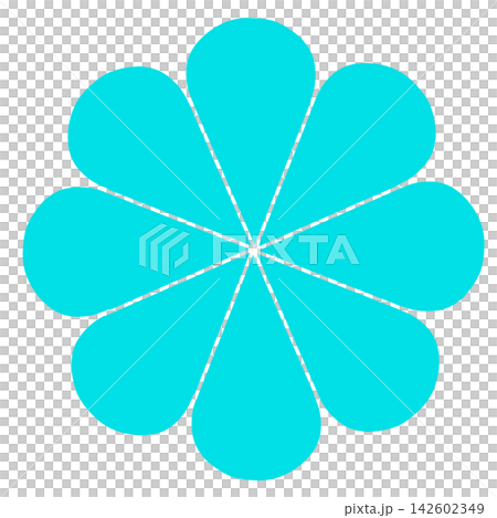 淺藍色日式花卉插畫。 淺藍色日式花卉插畫。 142602349