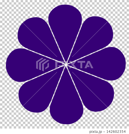 A Japanese-style illustration of dark purple flowers. A Japanese-style illustration of dark purple flowers. 142602354