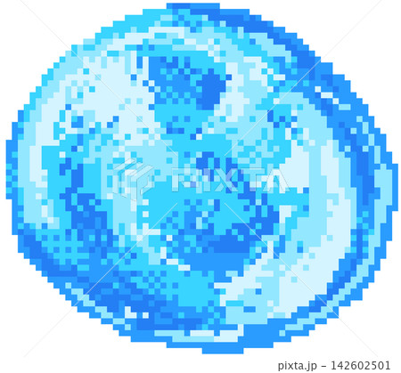 Round water drop in pixel art Round water drop in pixel art 142602501