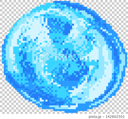 Round water drop in pixel art Round water drop in pixel art 142602501