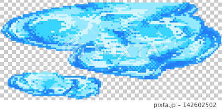 Three water puddle in pixel art Three water puddle in pixel art 142602502