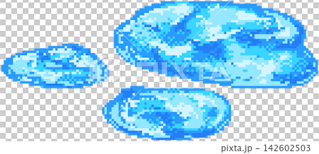 Two water puddle in pixel art Two water puddle in pixel art 142602503