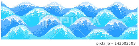 Ocean in pixel art 142602505