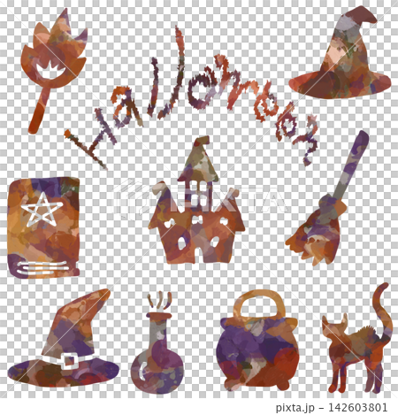 Hand-drawn Halloween-themed illustration set Hand-drawn Halloween-themed illustration set 142603801