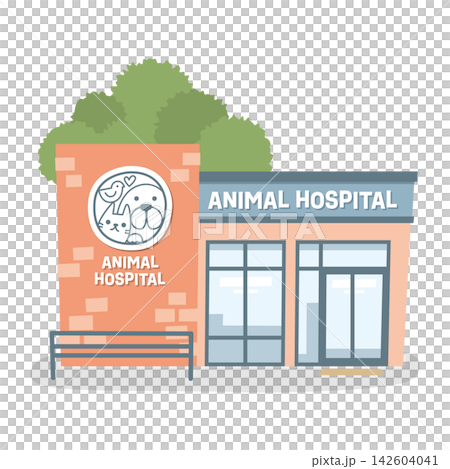 ペットケア施設の外観イラスト ペットケア施設の外観イラスト 142604041