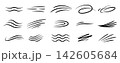 Black arcs, speed lines, waves, curls, traces of movement. Difference action elements for comic, cartoon, flyers design. Elegance luxury vector clipart 142605684