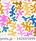 Colorful Abstract Organic Dotted Shapes Seamless Pattern. Botanical vector texture. 142605899