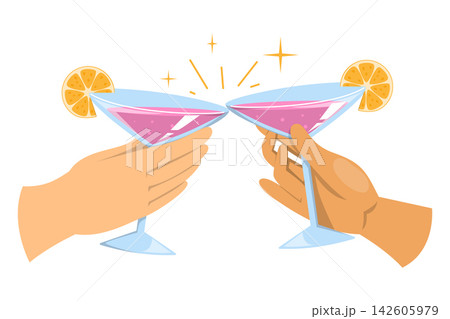 Drink toast vector isolated illustration 142605979