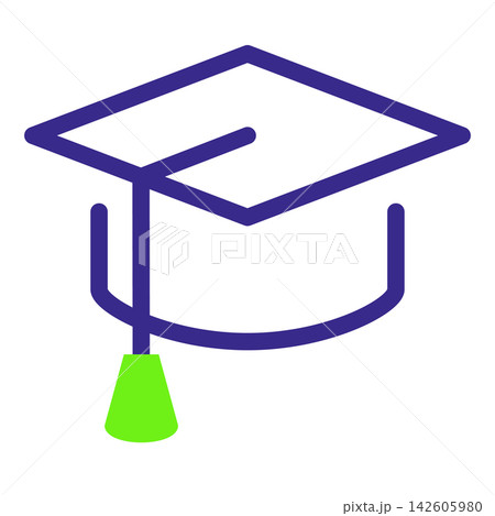 Graduation hat line icon vector isolated 142605980