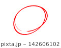 手書きの丸　赤 142606102