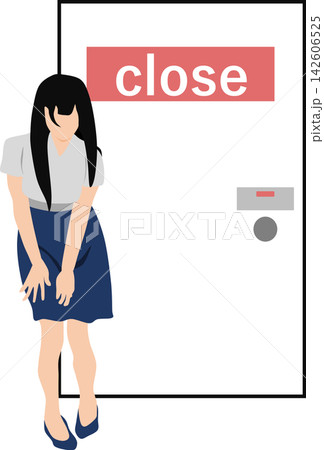 トイレに行く女性のイラスト トイレに行く女性のイラスト 142606525