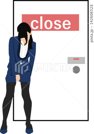 トイレに行く女性のイラスト	 142606528