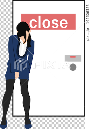トイレに行く女性のイラスト	 142606528