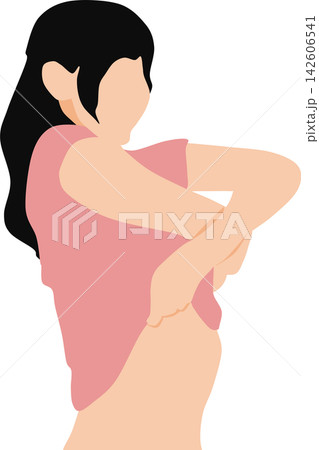 着替えをする女性のイラスト 着替えをする女性のイラスト 142606541