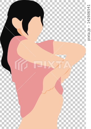 着替えをする女性のイラスト 着替えをする女性のイラスト 142606541