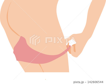 着替えをする女性のイラスト 着替えをする女性のイラスト 142606544
