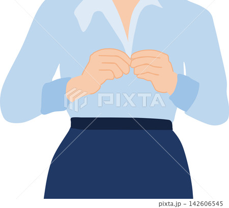 着替えをする女性のイラスト 着替えをする女性のイラスト 142606545