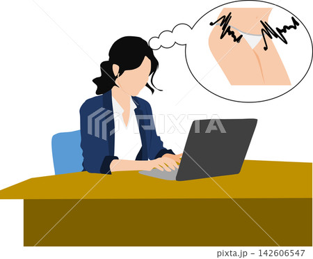 デリケートゾーンに悩む女性のイラスト 142606547