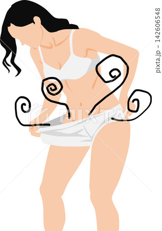 デリケートゾーンに悩む女性のイラスト 142606548